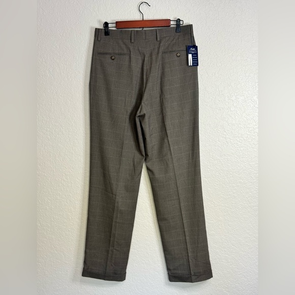 Ralph Lauren Mens Dress Pants Size 32X32 Tan Checked Tapered Slacks - Picture 6 of 8